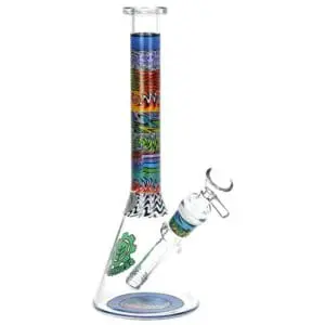 SeshGear Tehchnicolor Zig Wag Beaker Glass Water Pipe - Haze Smoke Shop USA - Vaporizers Super Store
