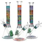 SeshGear Tehchnicolor Zig Wag Beaker Glass Water Pipe - Haze Smoke Shop USA - Vaporizers Super Store