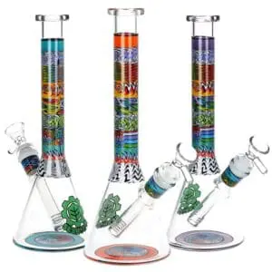 SeshGear Tehchnicolor Zig Wag Beaker Glass Water Pipe - Haze Smoke Shop USA - Vaporizers Super Store