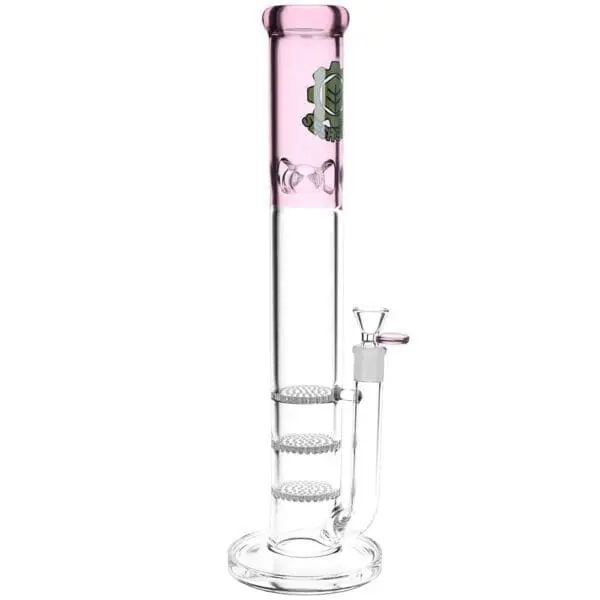 SeshGear Triple Honeycomb Perc Straight Tube Water Pipe - Haze Smoke Shop USA - Vaporizers Super Store