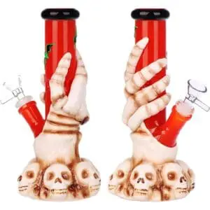 Skelly Grip w/ Bats Straight Tube Glass Water Pipe - Haze Smoke Shop USA - Vaporizers Super Store