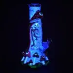 Sneaky Skeleton And Watchful Fungi Glow In Dark Beaker Water Pipe - Haze Smoke Shop USA - Vaporizers Super Store