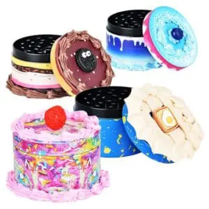 Birthday Cake Grinder - 4 Piece - 2.5" Metal Grinders - Haze Smoke Shop USA