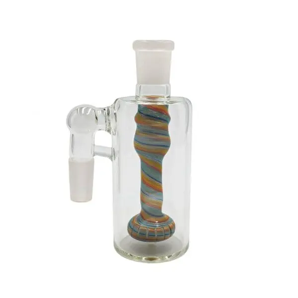 Colorful Swirl Handblown Glass Showerhead Perc Ash Catcher - Haze Smoke Shop USA