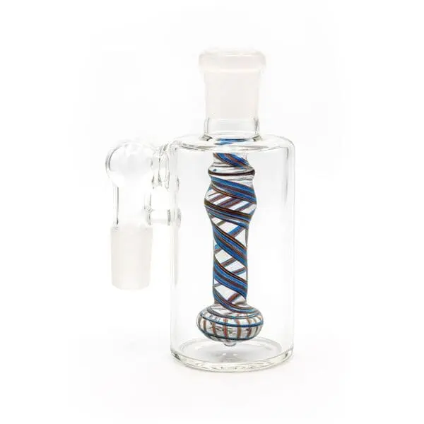 Colorful Swirl Handblown Glass Showerhead Perc Ash Catcher - Haze Smoke Shop USA