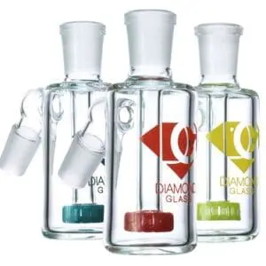 Diamond Glass Diamond Jewel Ashcatcher - 14mm Male Ash Catchers - Haze Smoke Shop USA