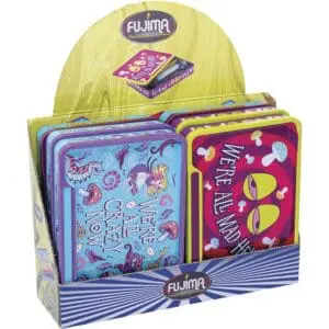 Fujima Trippy Alice Rolling Tray Stash Box - 8"x5.75" - 6pc Display Rolling Trays - Haze Smoke Shop USA