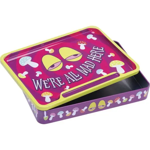 Fujima Trippy Alice Rolling Tray Stash Box - 8"x5.75" - 6pc Display - Haze Smoke Shop USA