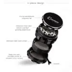 GA Aluminum Grinder Black - Haze Smoke Shop USA