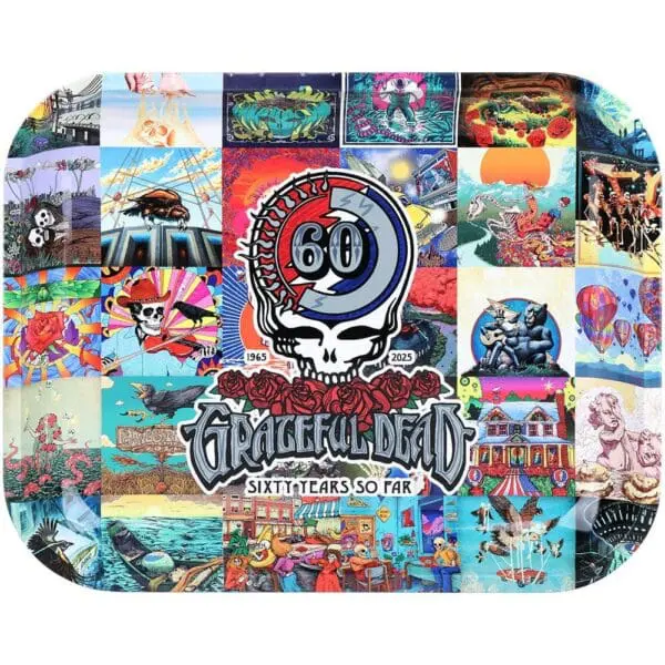 Grateful Dead x Pulsar Large Metal Rolling Tray - 60th Anniversary - 13"x11" - Haze Smoke Shop USA