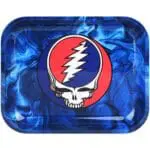 Grateful Dead x Pulsar Large Metal Rolling Tray - Steal Your Face Swirls - 13"x11" Rolling Trays - Haze Smoke Shop USA