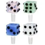 Luck Of The Roll Glass Herb Slide - 14mm M - 4pcs