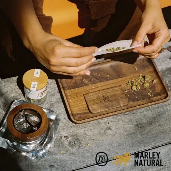 Marley Natural Black Walnut Rolling Tray - Haze Smoke Shop USA
