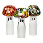 Multi-color Swirl Mushroom Herb Slide Herb Slides - Haze Smoke Shop USA