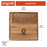 Ongrok Premium Natural Acacia Wood Tray - 9.5" x 9.5" - Haze Smoke Shop USA