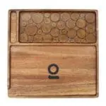 Ongrok Premium Natural Acacia Wood Tray - 9.5" x 9.5" - Haze Smoke Shop USA