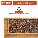 Ongrok Premium Natural Acacia Wood Tray - 9.5" x 9.5" - Haze Smoke Shop USA