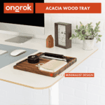 Ongrok Premium Natural Acacia Wood Tray - 9.5" x 9.5" - Haze Smoke Shop USA
