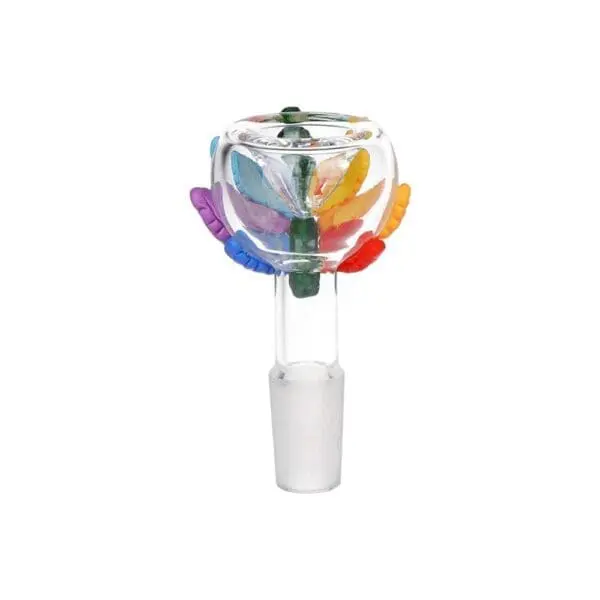 Pride Leaf Glass Herb Slide - 14mm M - 5pcs - Haze Smoke Shop USA
