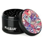 Pulsar Artist Series Metal Grinder - Symbolic Tiles - 4 Piece - 2.5" Metal Grinders - Haze Smoke Shop USA