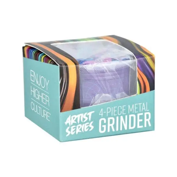 Pulsar Design Series Grinder with Side Art - Candy Floss - 4 Piece - 2.5" - Haze Smoke Shop USA