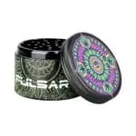 Pulsar Design Series Grinder with Side Art - Hemp Mandala - 4 Piece - 2.5" - Haze Smoke Shop USA