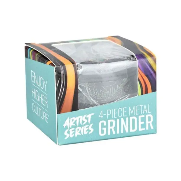 Pulsar Design Series Grinder with Side Art - Hemp Mandala - 4 Piece - 2.5" - Haze Smoke Shop USA