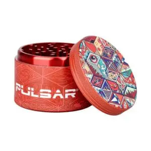 Pulsar Design Series Grinder with Side Art - Symbolic Tiles - 4 piece - 2.5" - Haze Smoke Shop USA