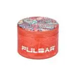 Pulsar Design Series Grinder with Side Art - Symbolic Tiles - 4 piece - 2.5" Metal Grinders - Haze Smoke Shop USA