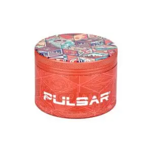 Pulsar Design Series Grinder with Side Art - Symbolic Tiles - 4 piece - 2.5" Metal Grinders - Haze Smoke Shop USA