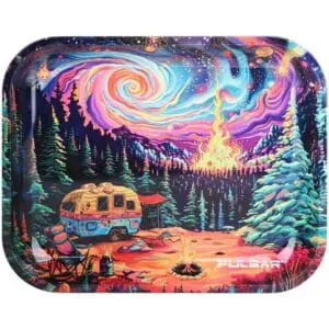 Pulsar Design Series Large Metal Rolling Tray - Starry Starry Camp - 13"x11" Rolling Trays - Haze Smoke Shop USA
