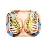Pulsar Mini Metal Rolling Tray - Large Pineapples - 7"x5.5" Rolling Trays - Haze Smoke Shop USA