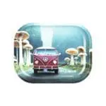 Pulsar Mini Metal Rolling Tray w/ Lid - Camper Van Shroom Trip - 7"x5.5" - Haze Smoke Shop USA