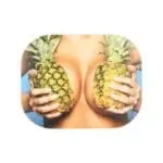 Pulsar Mini Metal Rolling Tray w/ Lid - Large Pineapples - 7"x5.5" - Haze Smoke Shop USA