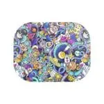 Pulsar Mini Metal Rolling Tray w/ Lid - Space Junk - 7"x5.5" - Haze Smoke Shop USA