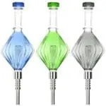 Retro Art Deco Diamond Bubbler Glass Dab Straw