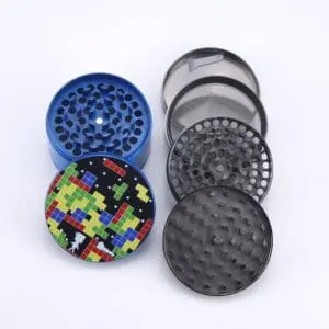 Tetris Design Zinc Alloy Metal Grinder - 4 Piece Metal Grinders - Haze Smoke Shop USA