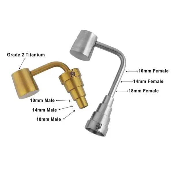 Titanium 6-in-1 Long Neck Banger Dab Nail - Haze Smoke Shop USA - Vaporizers Super Store