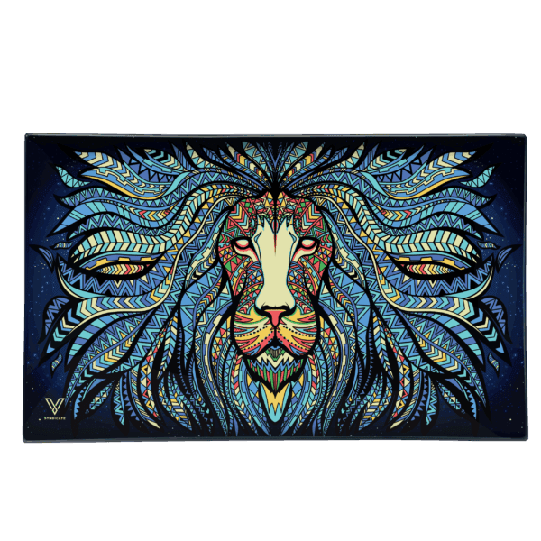 Tribal Lion Glass Rollin' Tray - Haze Smoke Shop USA