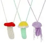 Trippy Crochet Mushroom Vape or Lighter Holder Necklace - 14" - Designs Vary Lighter Holders - Haze Smoke Shop USA