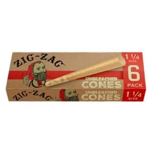 Zig Zag Unbleached Paper Cones - 6pk - 1 1/4" 24pcs - Haze Smoke Shop USA