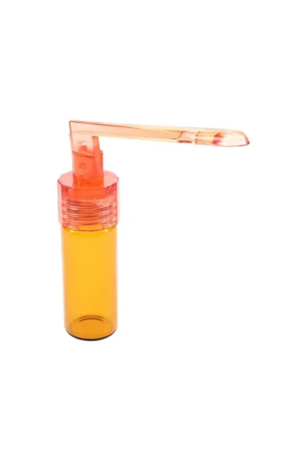 Amber Glass Snuff Vial with Spoon Pocket Scoop - Haze Smoke Shop USA