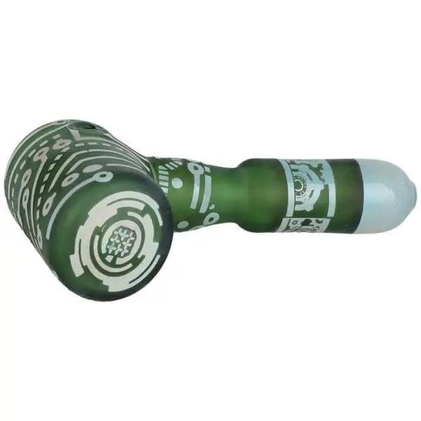 Circuits of Love Sandblasted Glass Hand Pipe - Haze Smoke Shop USA