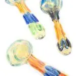 Color Changing Silver Fumed Squiggle Glass Hand Pipe Solar Squiggle