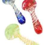 Color-Changing Spiral Frit Spoon Pipe Mini Carnival