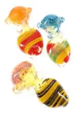 Color Changing Swirl Frit Glass Spoon Pipe Candy Gourd - Haze Smoke Shop USA