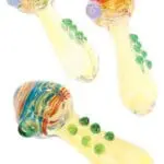 Color Changing Swirl Striped Glass Hand Pipe Marble Cascade