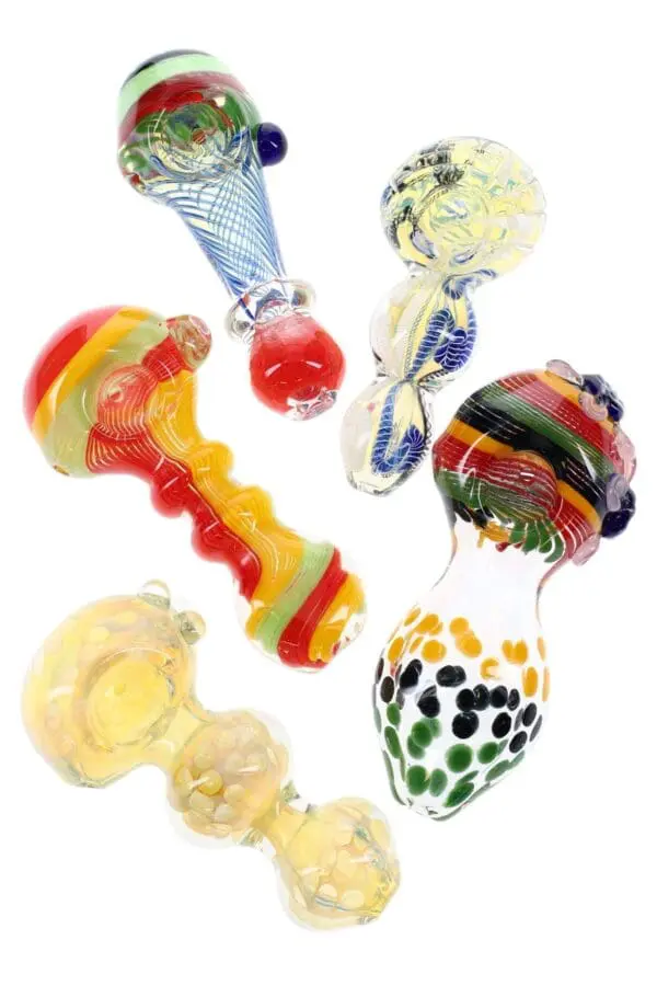 Colorful Glass Hand Pipe Pocket Swirl - Haze Smoke Shop USA