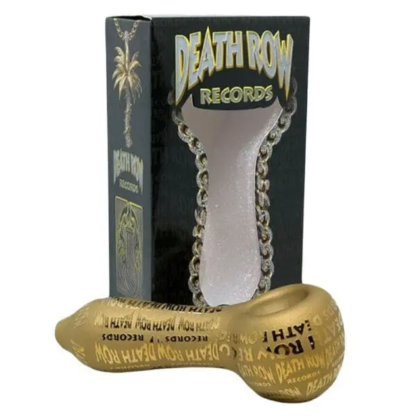 Death Row Records Metallic Etched Glass Spoon Pipe - Haze Smoke Shop USA