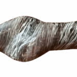 Decorative Silver Fumed Frit Twisted Glass Chillum Hand Pipe